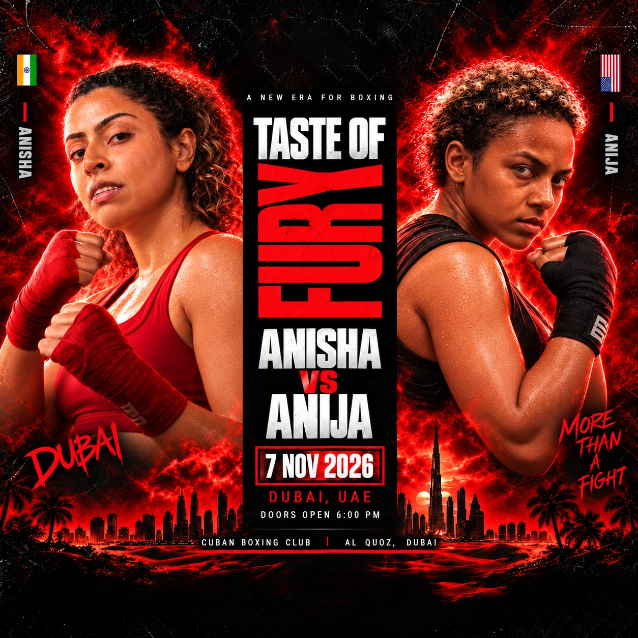 Anisha vs Anija, Dubai, 7 Nov 2026